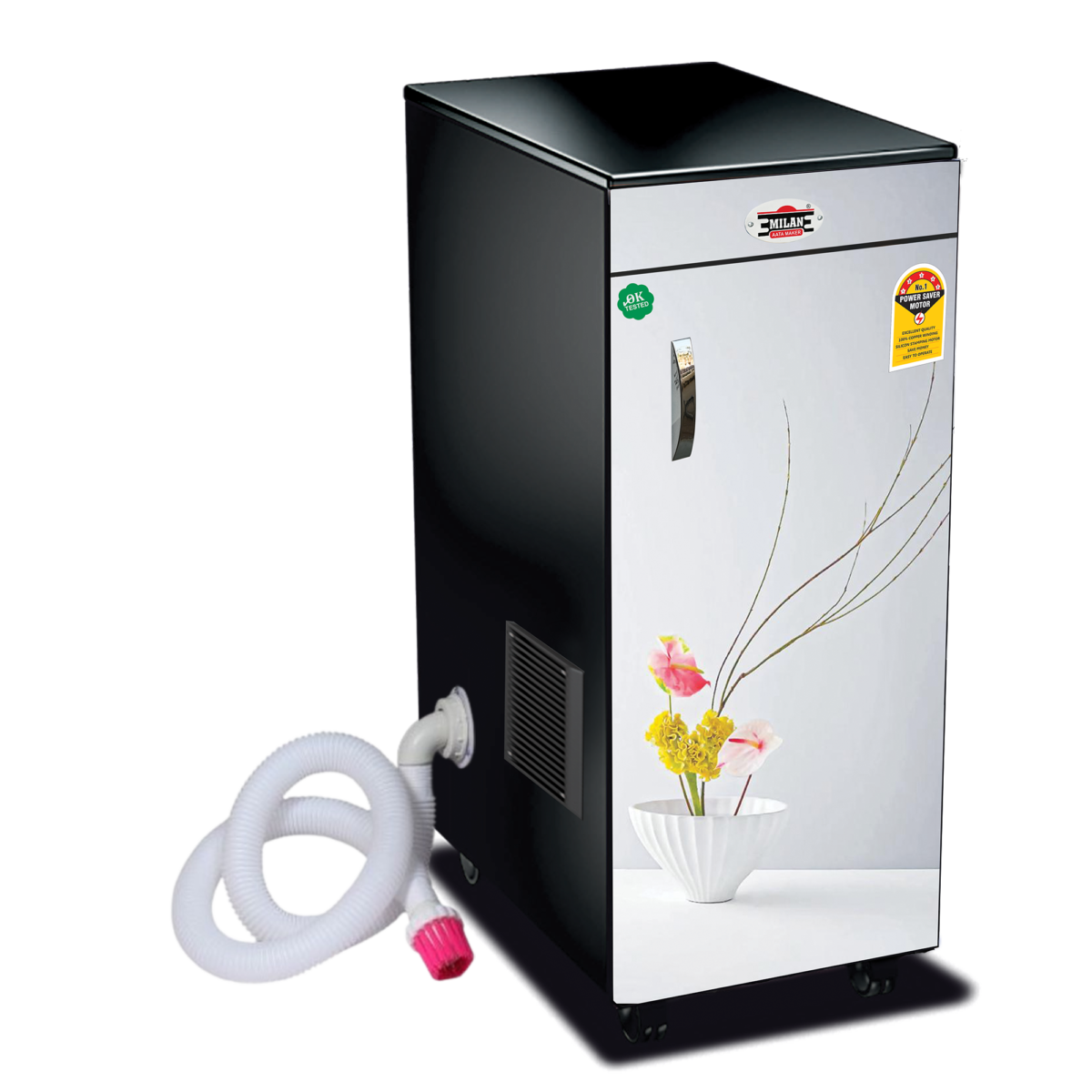 Milan Aata Maker 1Hp Fully Automatic Domestic Aatachakki with Inbuilt Vaccume and Inside Auto LED Light (Small Pot)