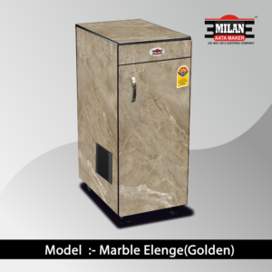 Mini ghar ghanti machine with wooden finish in modern Indian kitchen