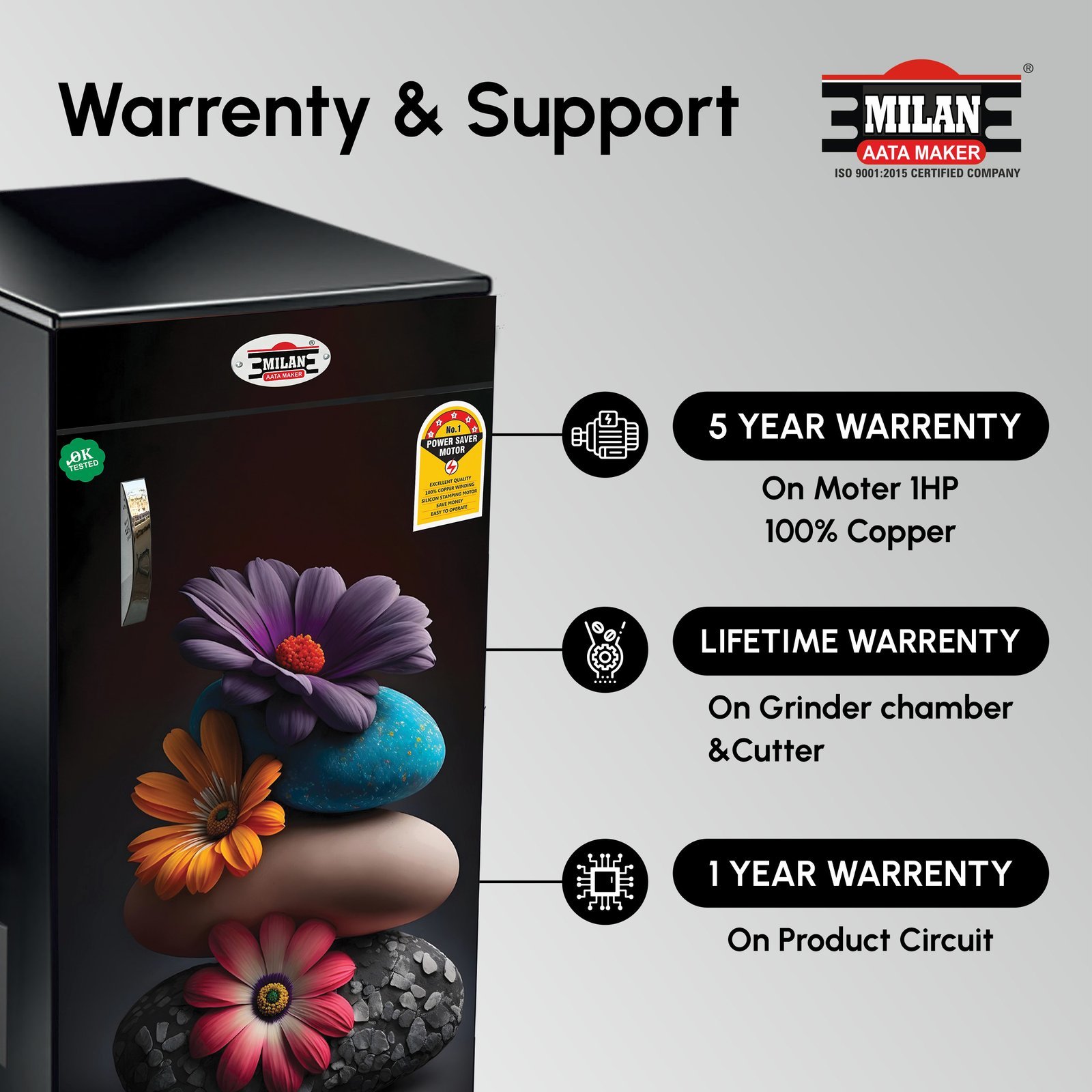 NEW LAUNCH 2026 Milan Aata Maker 1Hp Fully Automatic Domestic